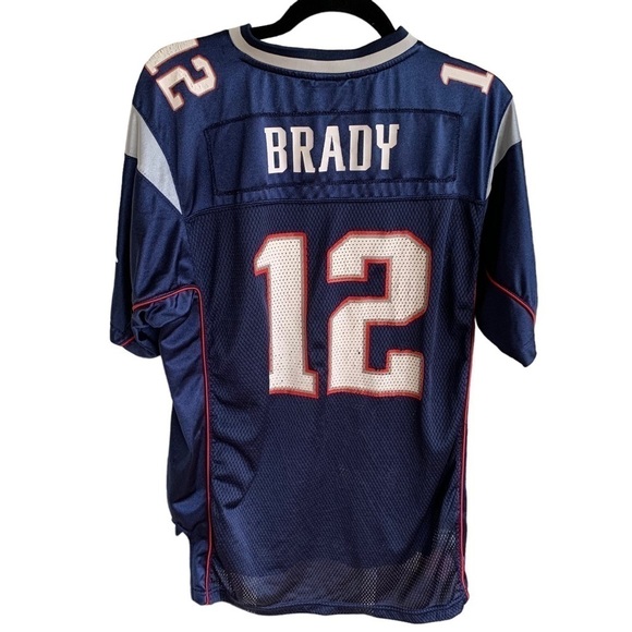 Reebok Tops - Vintage Reebok Tom Brady Football Jersey #12 New England Patriots Size XL Youth